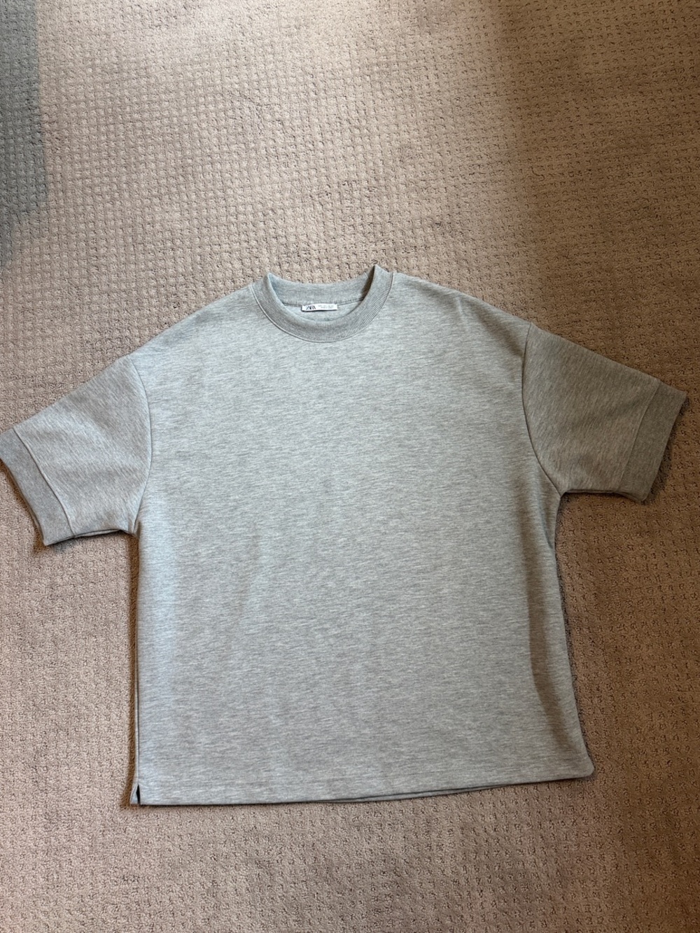 Zara Light Gray Men's Short Sleeve Crewneck Tee
